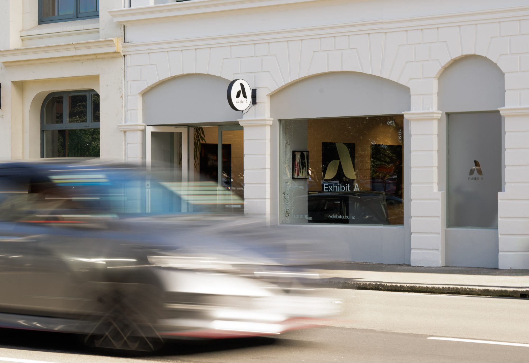 Exhibit A frame and gallery storefront, Wellington commercial photography NZ