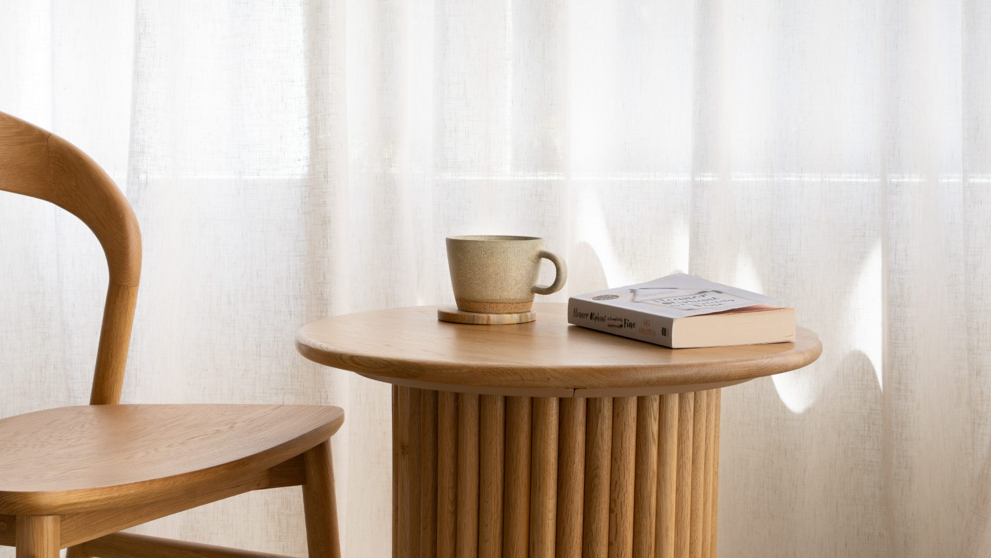 Frame House side table styling detail, Wellington residential photography NZ