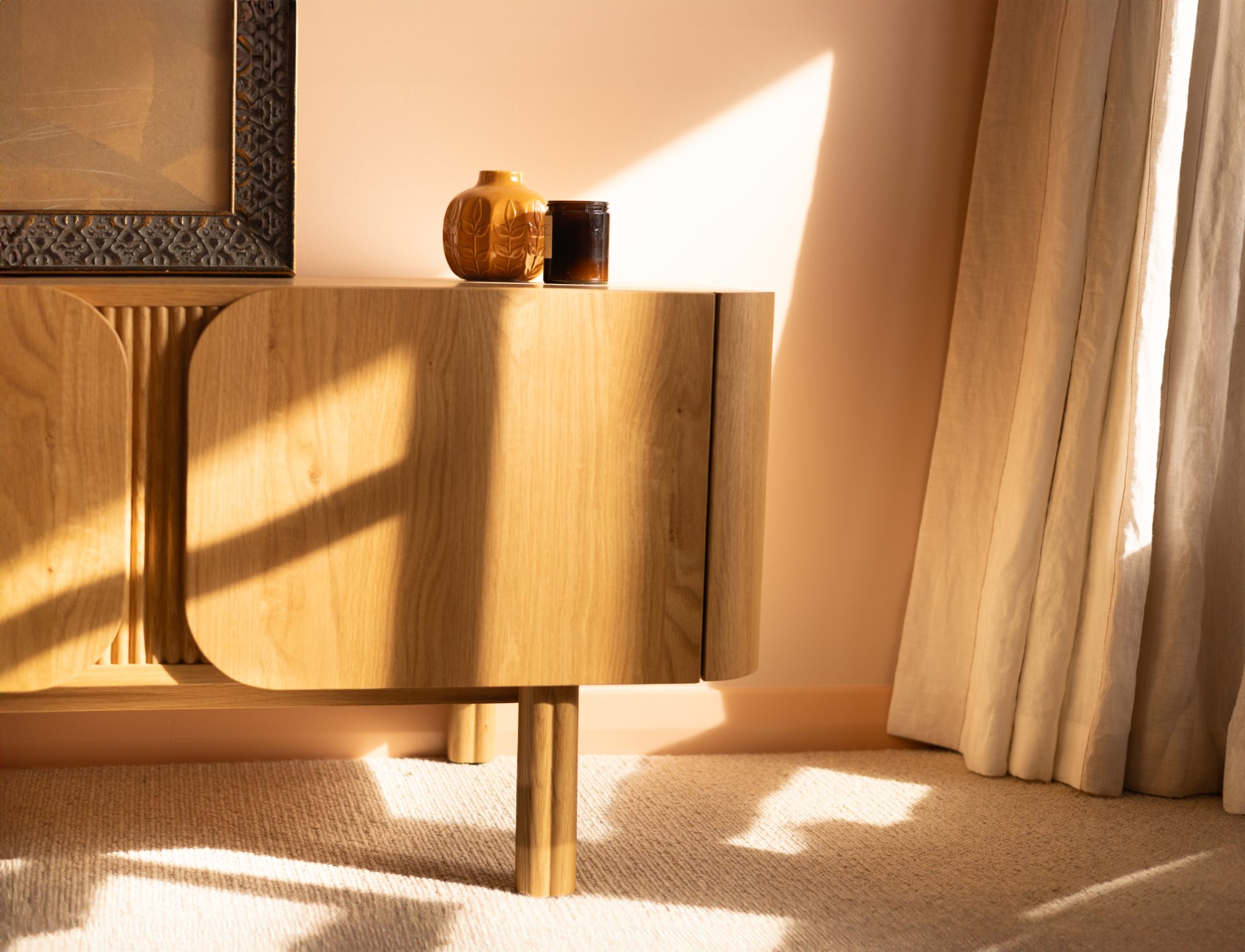 Mabel House sideboard styling detail, Wellington interior photography NZ