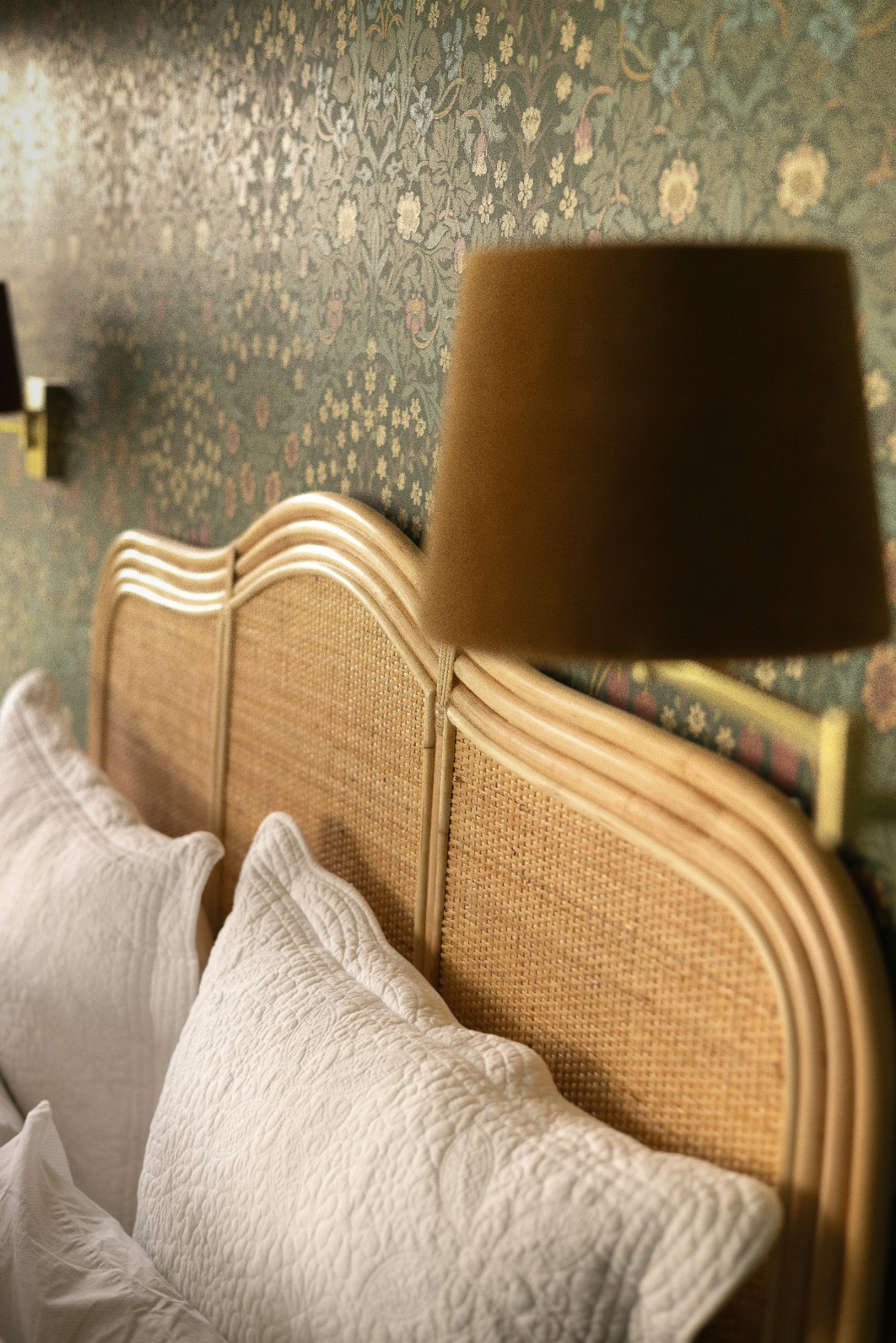 Mabel House headboard styling detail, Wellington interior photography NZ